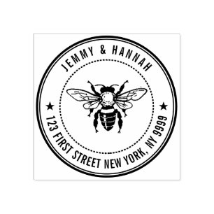 Custom Rubber Stamp, Address Stamp, Bee Stamp