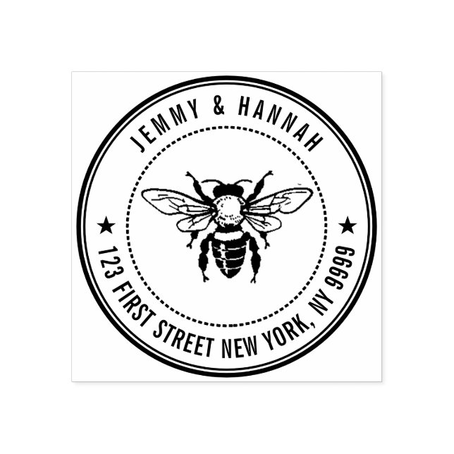 Custom Rubber Stamp, Address Stamp, Bee Stamp (Imprint)