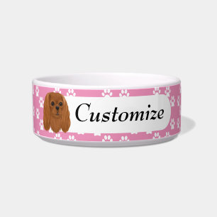 Custom Ruby Cavalier King Charles Spaniel Bowl
