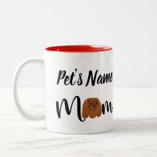 Custom Ruby Cavalier King Charles Spaniel Gift Two-Tone Coffee Mug