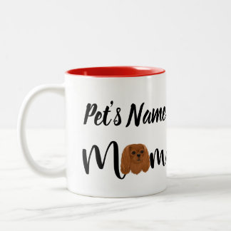 Custom Ruby Cavalier King Charles Spaniel Gift Two-Tone Coffee Mug