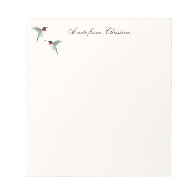 Custom Ruby-throated Hummingbird Notes (Front)