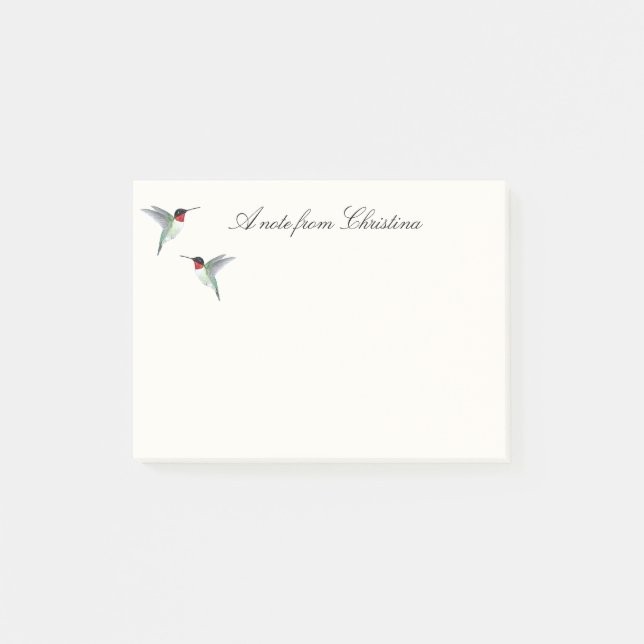 Custom Ruby-throated Hummingbird Post-it Notes (Front)