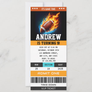 Custom Rugby Birthday Ticket Invitation