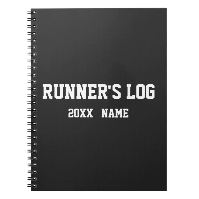 Custom Runner's Log Running Gifts Athlete Marathon Notebook (Front)
