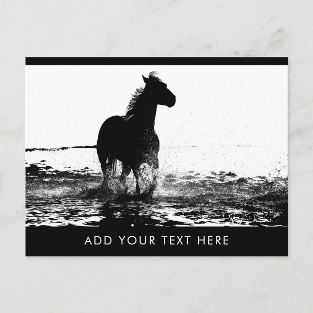 Custom Running Horse Animal Template Glossy Postcard (Front)