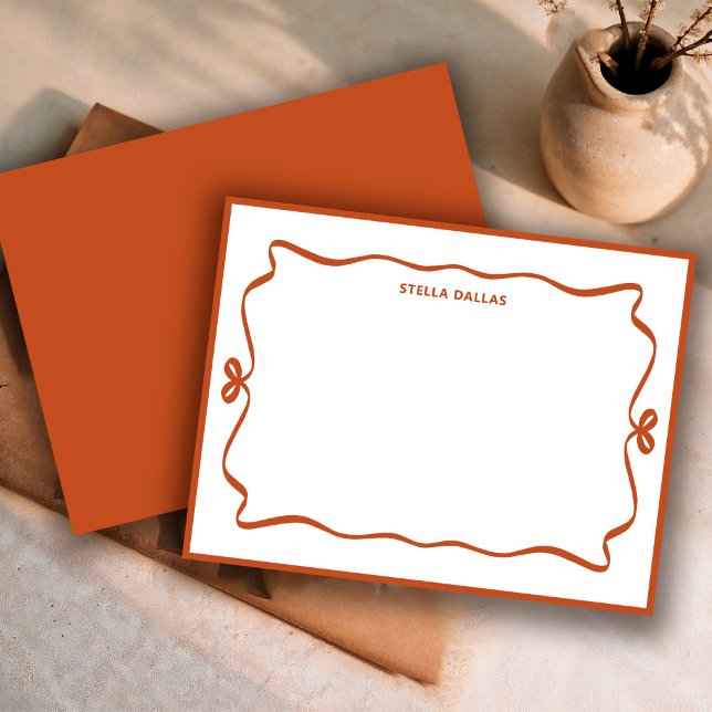 Custom Rust Doodle Border Frame Minimal Personal Card (Creator Uploaded)