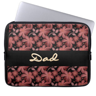 Custom Rust Floral Seamless Pattern Throw Pillow Laptop Sleeve