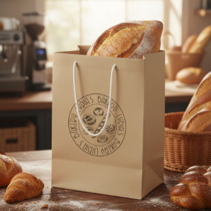 Custom Rustic Bakery Logo Kraft Paper Bag