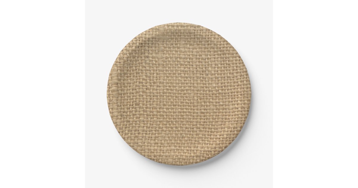 Custom Rustic Burlap Party Paper Plates 7 Inch Paper Plate Zazzle