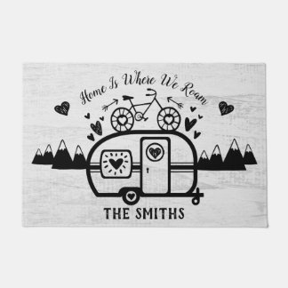 Custom Rustic Camping Camper Trailer Rv Lifestyle Doormat