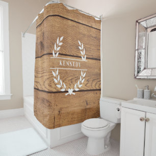 Custom Rustic Farmhouse Family Monogram  Shower Curtain