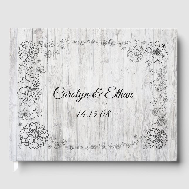 Custom Rustic Floral Guestbook (Front)