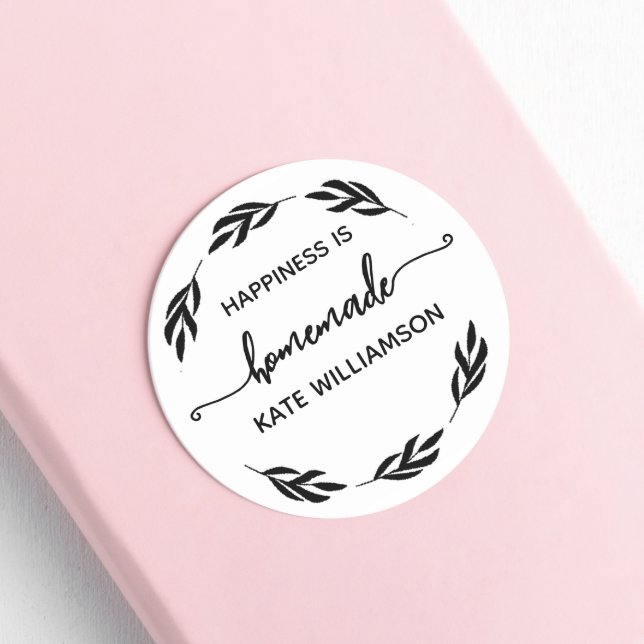 Custom Rustic Hapiness is homemade by Classic Round Sticker (Creator Uploaded)