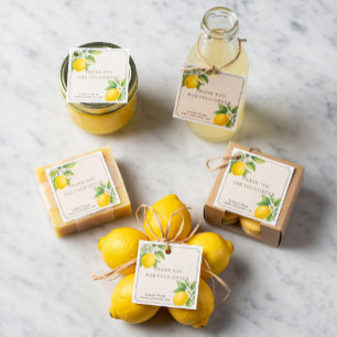 Custom Rustic Homemade Lemons Thank You Tag