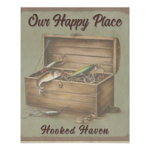 Custom Rustic Lake House Fishing Cabin Poster