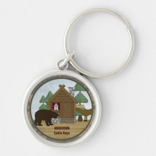 Custom Rustic Lodge Cabin Keys with Bear and Moose Key Ring