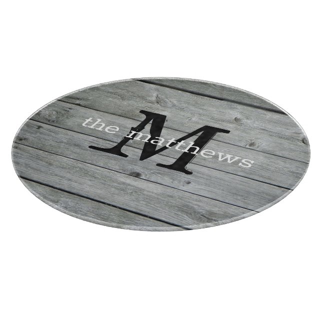 Custom Rustic Name Country Farmhouse Monogrammed   Cutting Board (Corner)