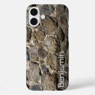 Custom Rustic Rock Wall Abstract Photograph iPhone 16 Plus Case
