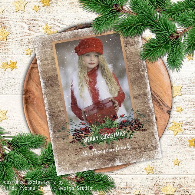 Custom Rustic Seasonal Greeting Holiday Card (Creator Uploaded)