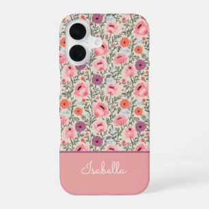 Custom Rustic-Style Watercolor Wildflowers iPhone 16 Case