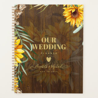 Custom Rustic Sunflowers Pampas Grass Wedding Planner