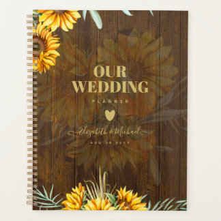 Custom Rustic Sunflowers Pampas Grass Wedding Planner