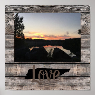 CUSTOM rustic TENNESSEE LOVE in script | Poster