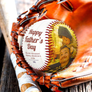 Custom Rustic Vintage Father`s Day Photo Baseball