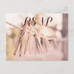 Custom Rustic Wedding RSVP Postcards