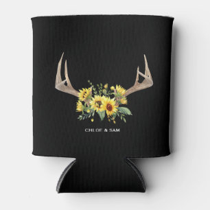 Custom Rustic Wedding Sunflower Can Cooler