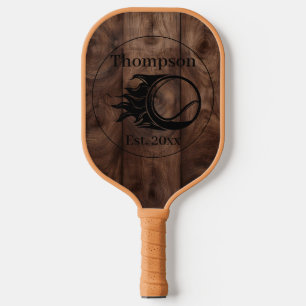 Custom Rustic Wood Texture Pickleball Paddle
