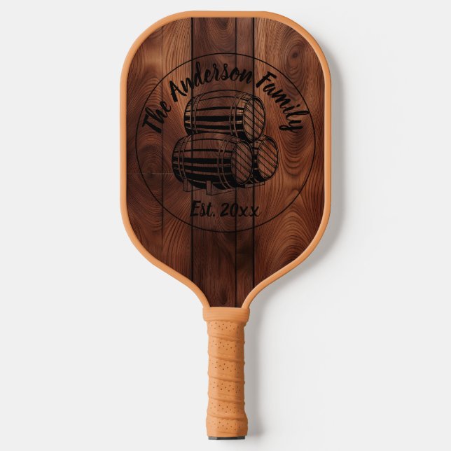 Custom Rustic Wood Texture Pickleball Paddle (Front)