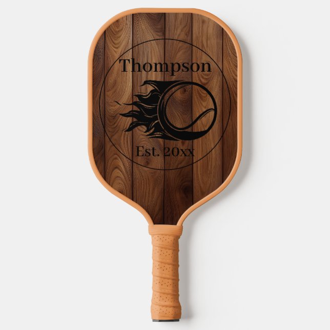 Custom Rustic Wood Texture Pickleball Paddle (Front)