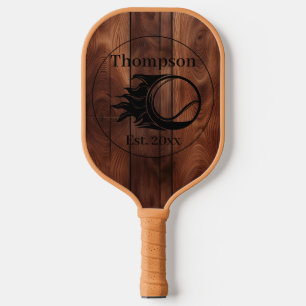 Custom Rustic Wood Texture Pickleball Paddle