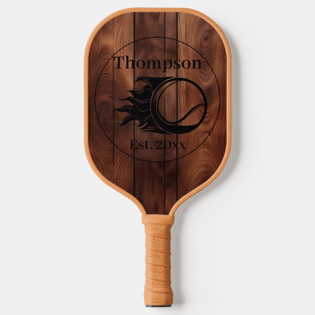 Custom Rustic Wood Texture Pickleball Paddle (Front)