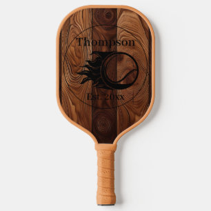 Custom Rustic Wood Texture Pickleball Paddle