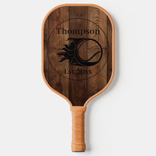 Custom Rustic Wood Texture Pickleball Paddle