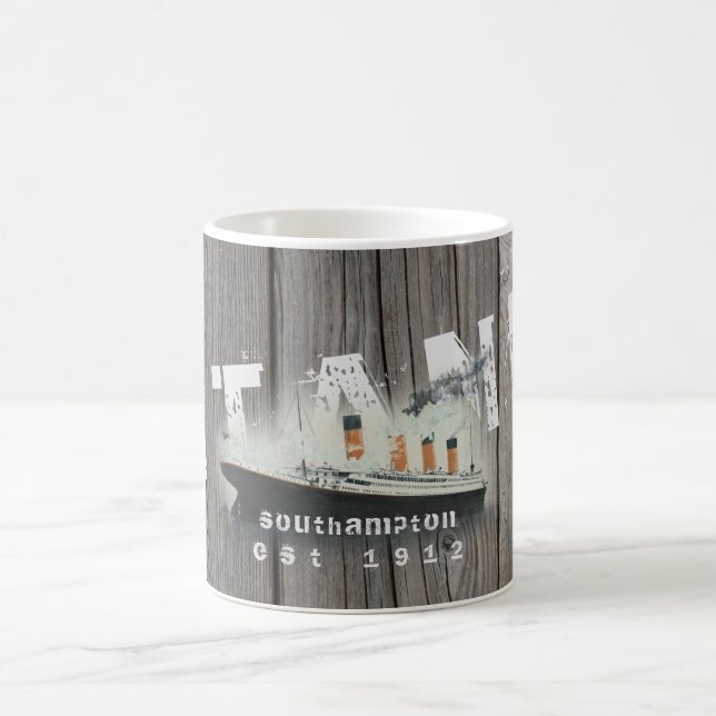 Custom Rustic Wood Titanic Coffee Mug (Center)