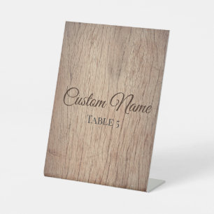 Custom Rustic Wooden Wedding Table Number Name Pedestal Sign