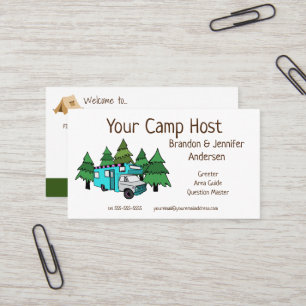 Custom RV Camp Host   Camping Business Card