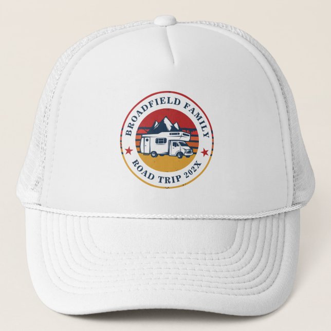 Custom RV Road Trip Reunion Matching Cousins Trucker Hat (Front)