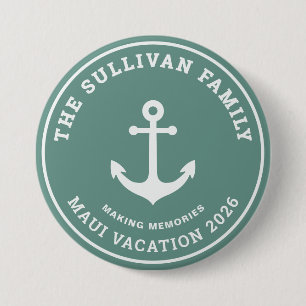 Custom Sage Green Anchor Family Vacation Badge