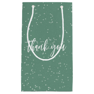 Custom Sage Green and Sparkly Stars Small Gift Bag