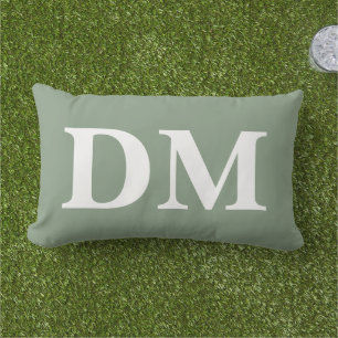 Custom sage green background natural style lumbar cushion