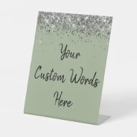 Custom Sage Green & Black Birthday Party Your Text