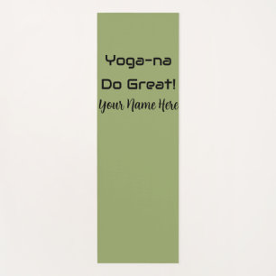Custom Sage Green Inspirational Quote Workout Yoga Mat