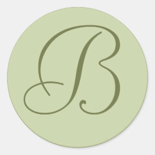 Custom Sage Green Monogrammed Envelope Seals