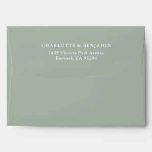 Custom Sage Green Return Address 5x7 Envelopes