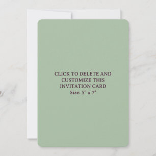Custom Sage Green Rounded 5" x 7" Flat Invitation